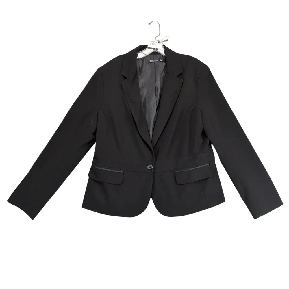 7th Avenue New York Black Blazer Jacket Womens 18 Career Office‎ Stretch Classic
